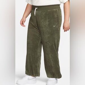 Nike Olive Green Wide Leg Terry Lounge Pants NWT